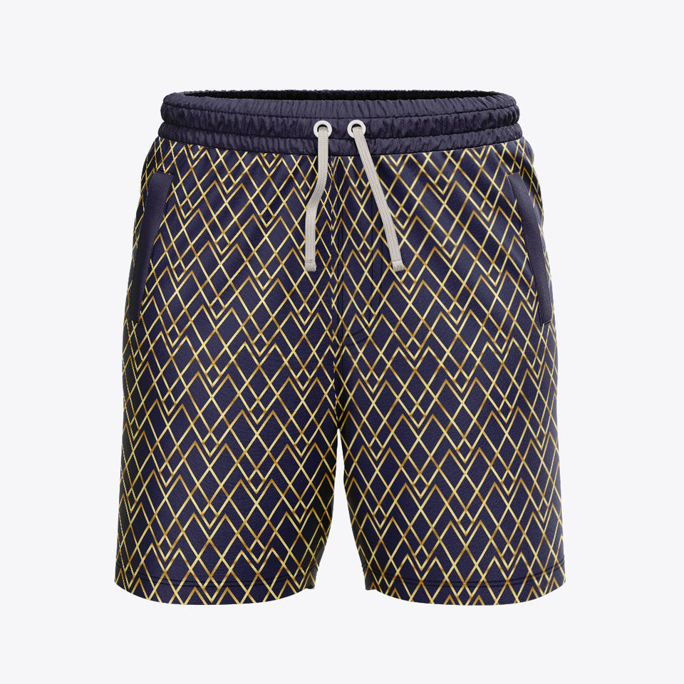 Bermudas / pantalonetas para caballero estampadas Azul con Dorado