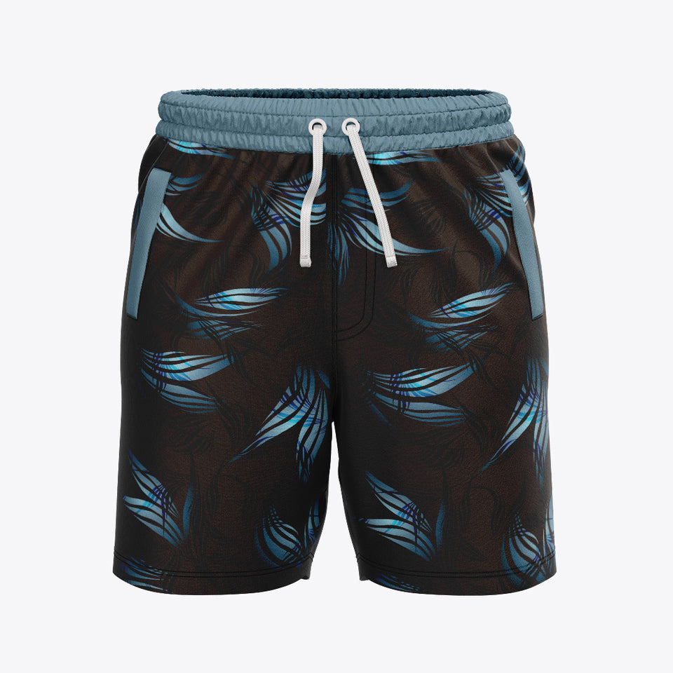 Bermudas / pantalonetas para caballero estampadas Negro Planta Azul