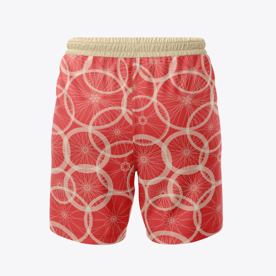 Bermudas / pantalonetas para caballero estampadas Bicicleta Rojo con ruedas blancas