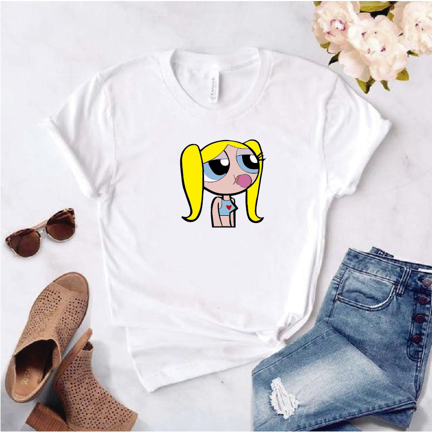 Camisa estampada  tipo T-shirt  de polialgodon BURBUJA ADOLECENTES