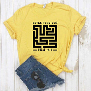 Camisa estampada tipo T- shirt ESTAS PERDIDO LABERINTO