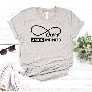 Camiseta T-shirt mujer cristiana JESUS AMOR INFINITO