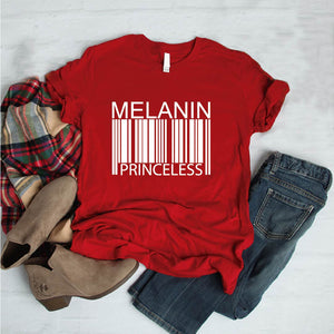 Camisa estampada tipo T-shirt Código de barras Melanin Priceless
