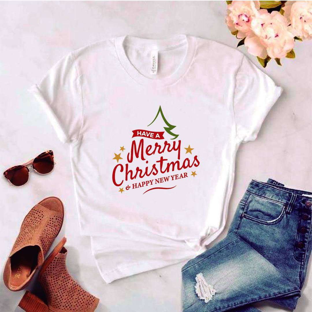 Merry Christmas Playeras Navidad Familia Camisa Estampada Tipo T