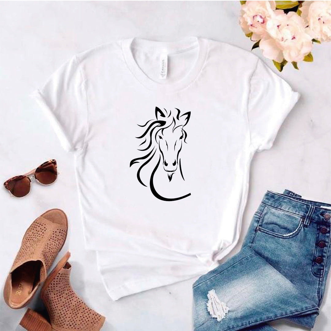 Camisa estampada tipo T shirt Caballo de frente A Tu Estilo Boutique