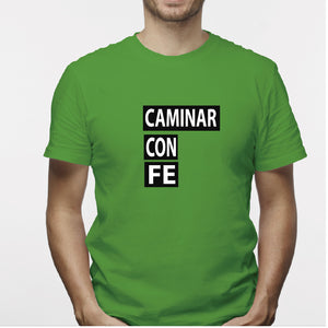 Camiseta estampada hombre T-shirt Caminar con Fe (cristiana)