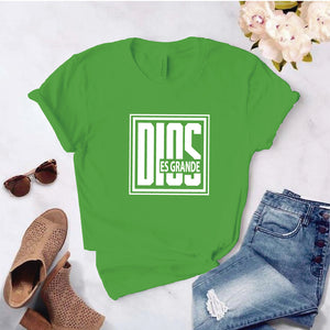 Camisa estampada tipo T- shirt Dios es Grande