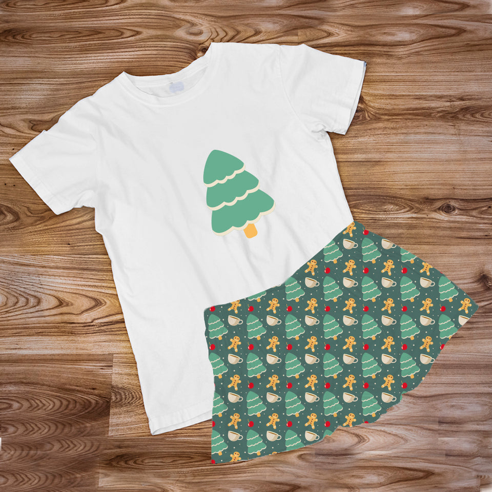 Pijama Estampada en poli algodón de Short Arbol galleta