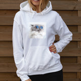 Buzo Estampado Sublimado gatico gris lentes