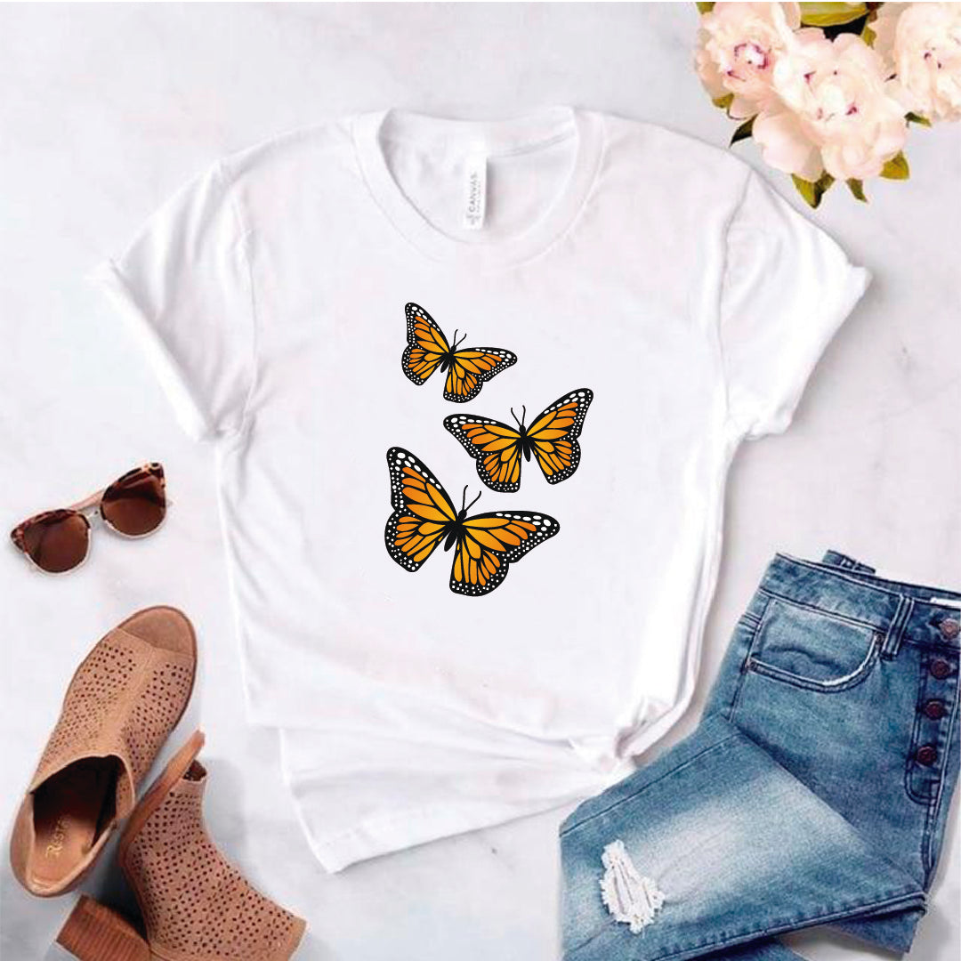 Mariposas Estampados Para Camisetas De Dama Camisa Estampada En