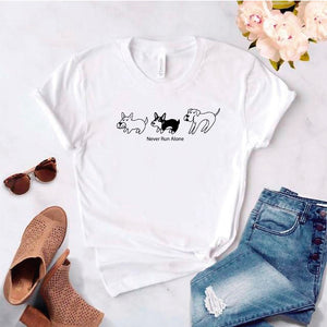 Camisa estampada tipo T- shirt Never Run Alone