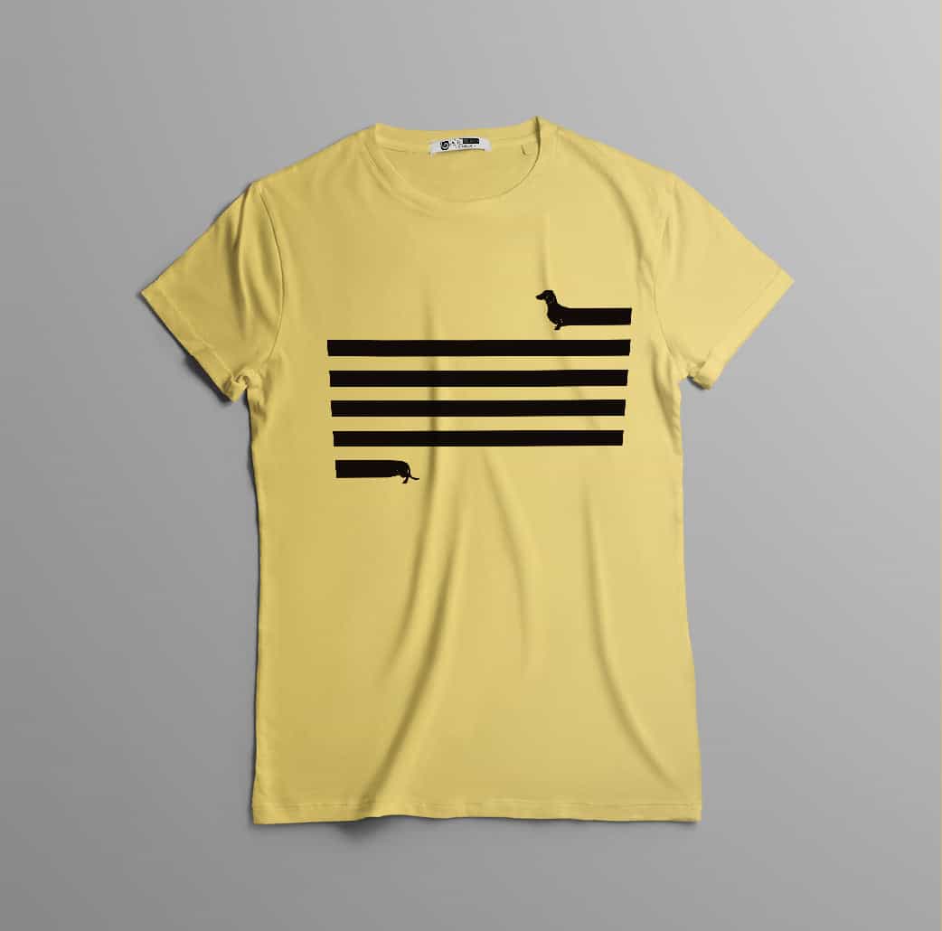 Camiseta estampada tipo T-shirt  PERRO SALCHICHA