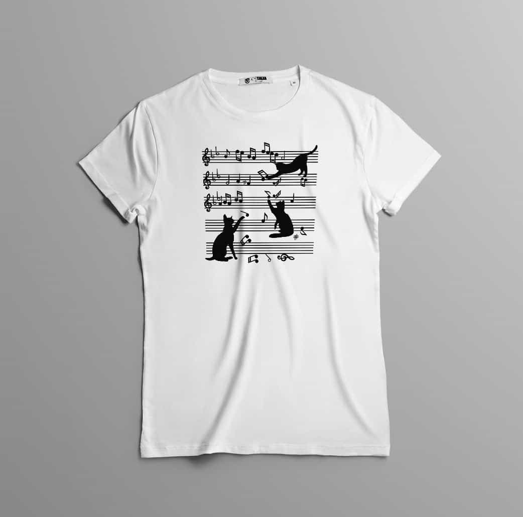 Camisa estampada tipo T- shirt GATO PARTITURA