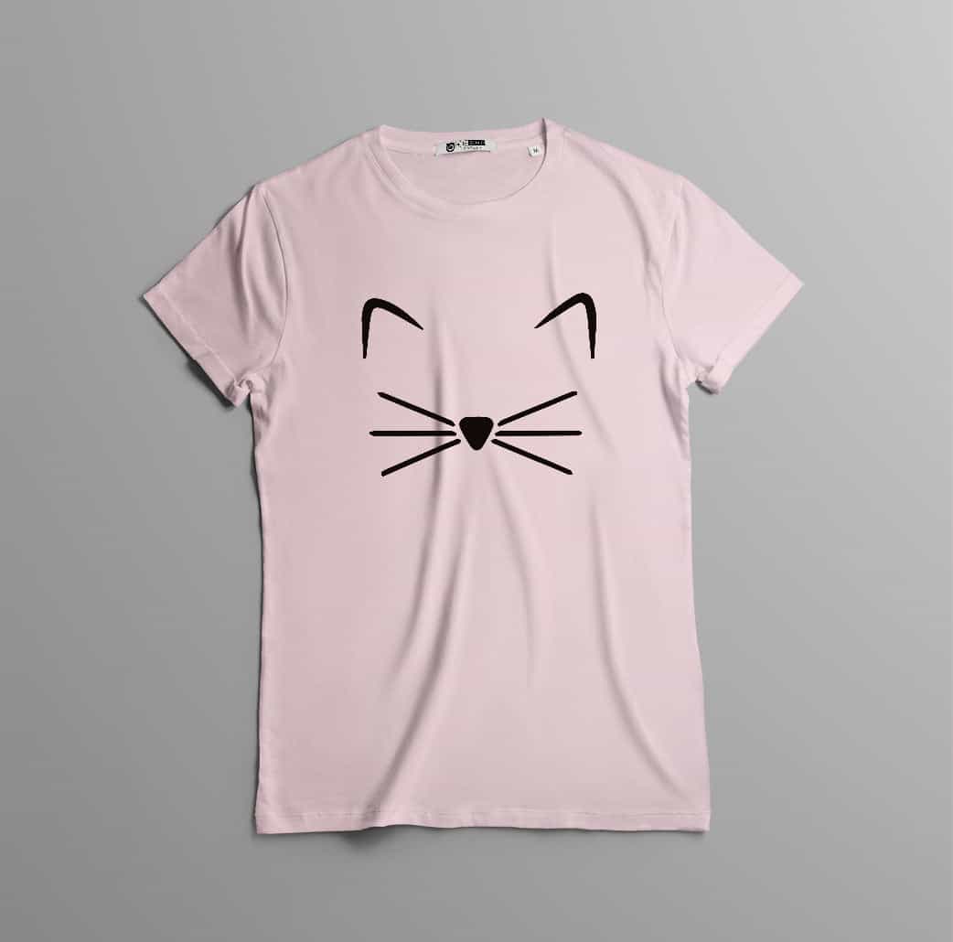 Camisetas estampada tipo T- shirt GATO OREJAS BIGOTES