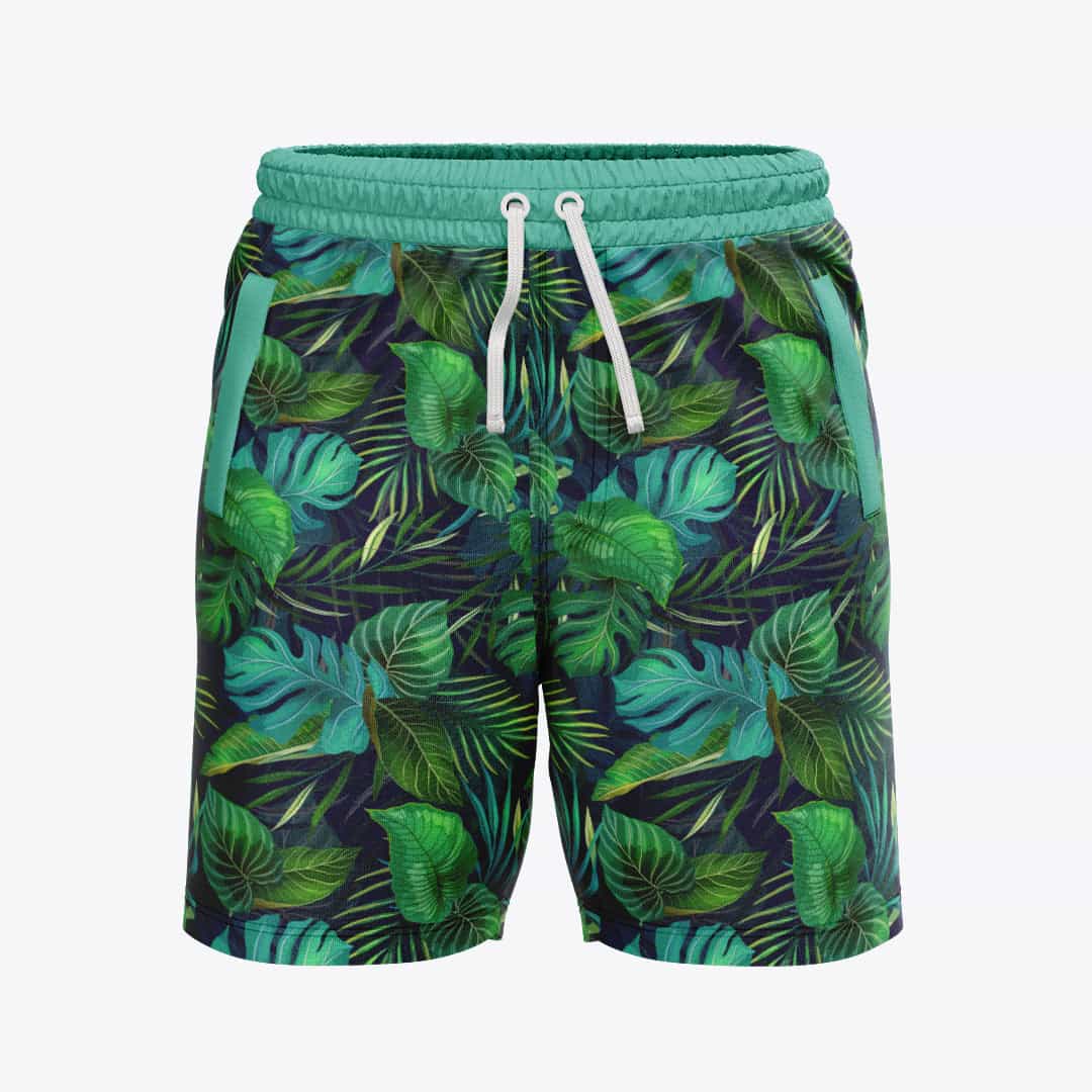 Bermudas / pantalonetas para caballero estampadas Hojas