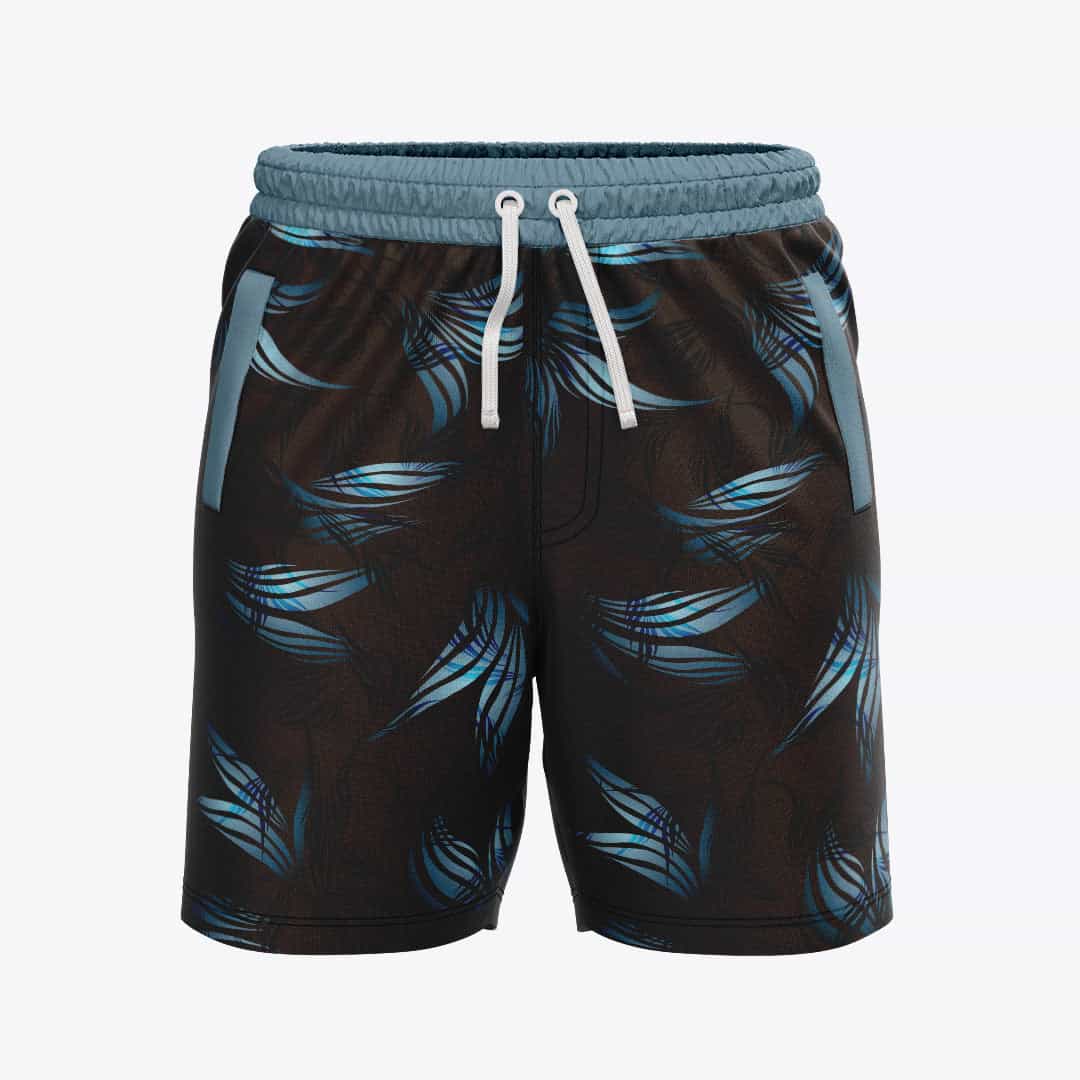 Bermudas / pantalonetas para caballero estampadas Negro Planta Azul