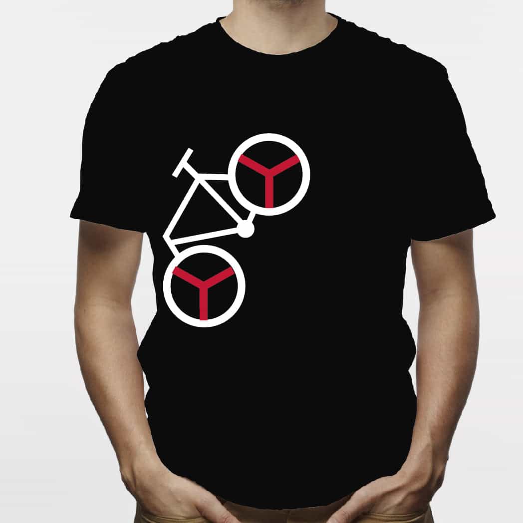 Camisa estampada para hombre  tipo T-shirt Bicicleta de lado