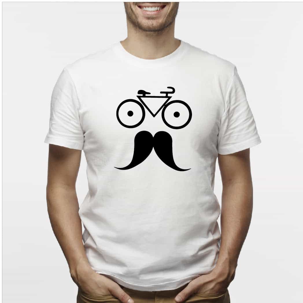 Camiseta estampada  tipo T-shirt Hombre Bicicleta mostacho