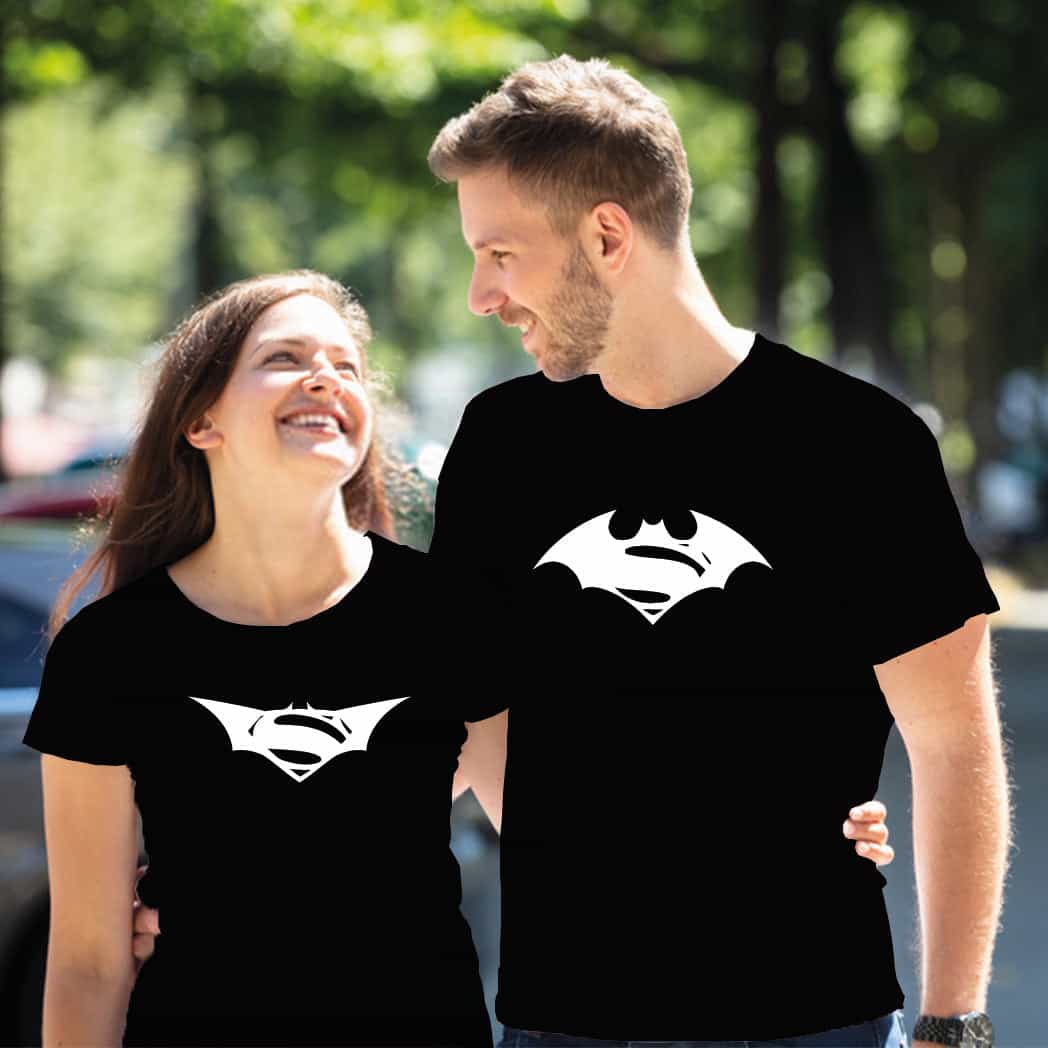 Camiseta estampada pareja T-shirt Batman y Batwoman