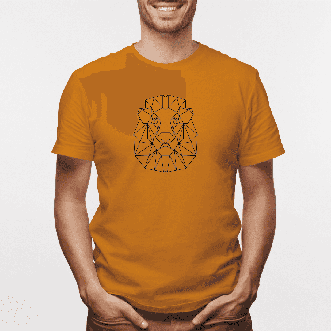 Camisa estampada para hombre  tipo T-shirt Cara de León Geométrico