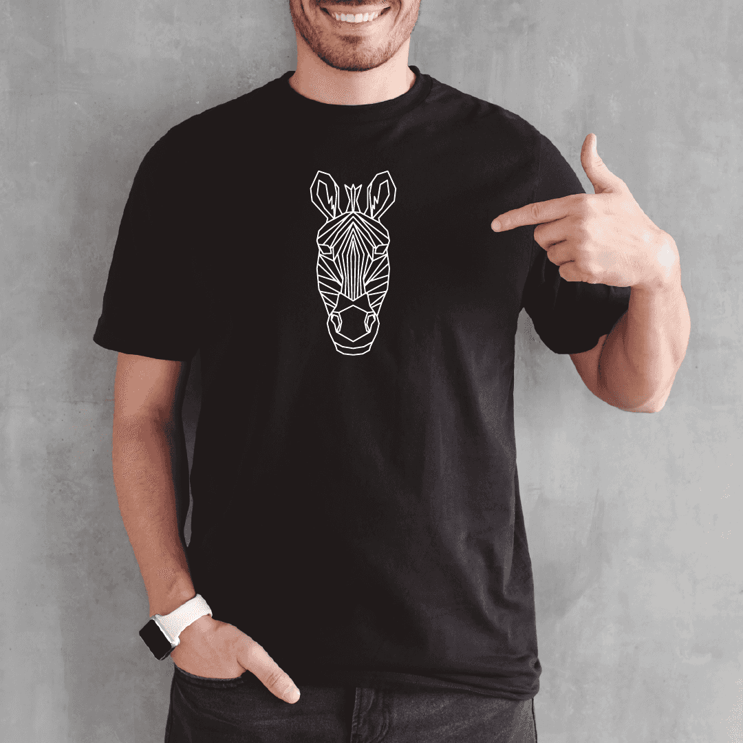 Camisa estampada para hombre  tipo T-shirt Cebra Geometrico