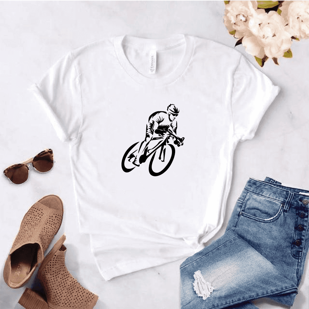 Camisa estampada  tipo T-shirt CICLISTA CARRERA DAMA