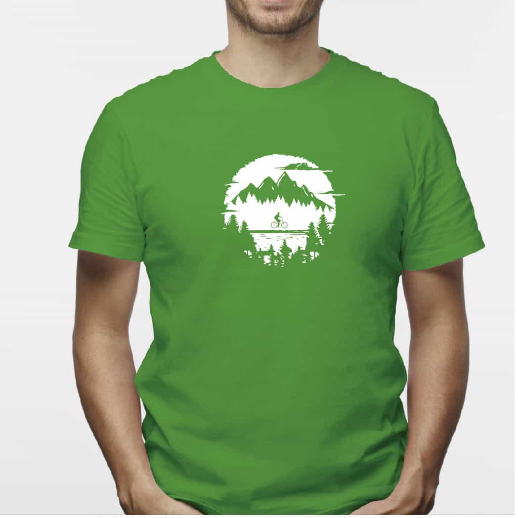 Camisa estampada para hombre  tipo T-shirt Ciclista paisaje atrás