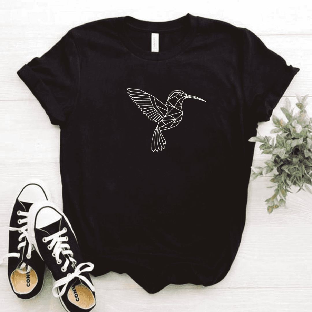 Camisa estampada tipo T- shirt Colibrí Geométrico