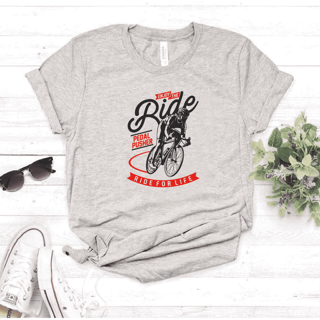 Camiseta estampada  tipo T-shirt ENJOY THE RIDE (CICLISTAS) (DAMA)