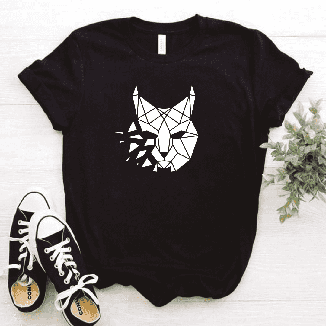 Camisa estampada tipo T- shirt Gato Lince