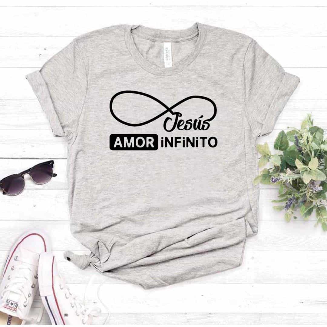 Camiseta T-shirt mujer cristiana JESUS AMOR INFINITO