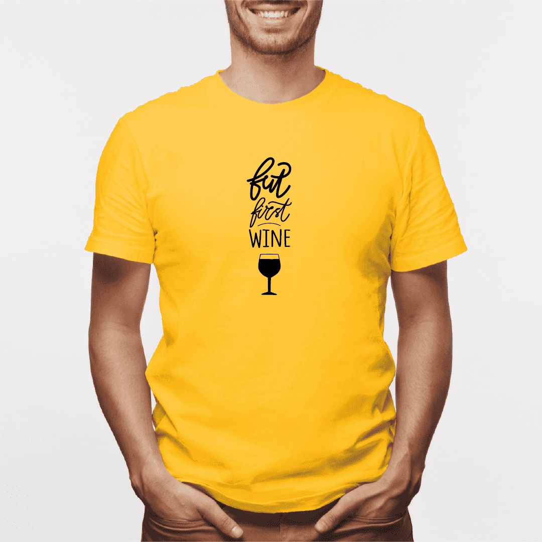 Camisa estampada para hombre  tipo T-shirt But First Wine