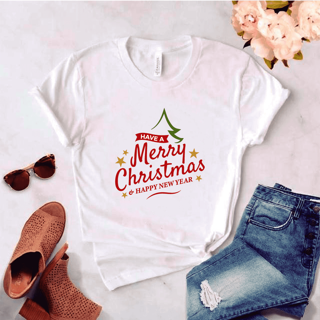 Camisa estampada tipo T-shirt (NAVIDAD) Have a merry christmas