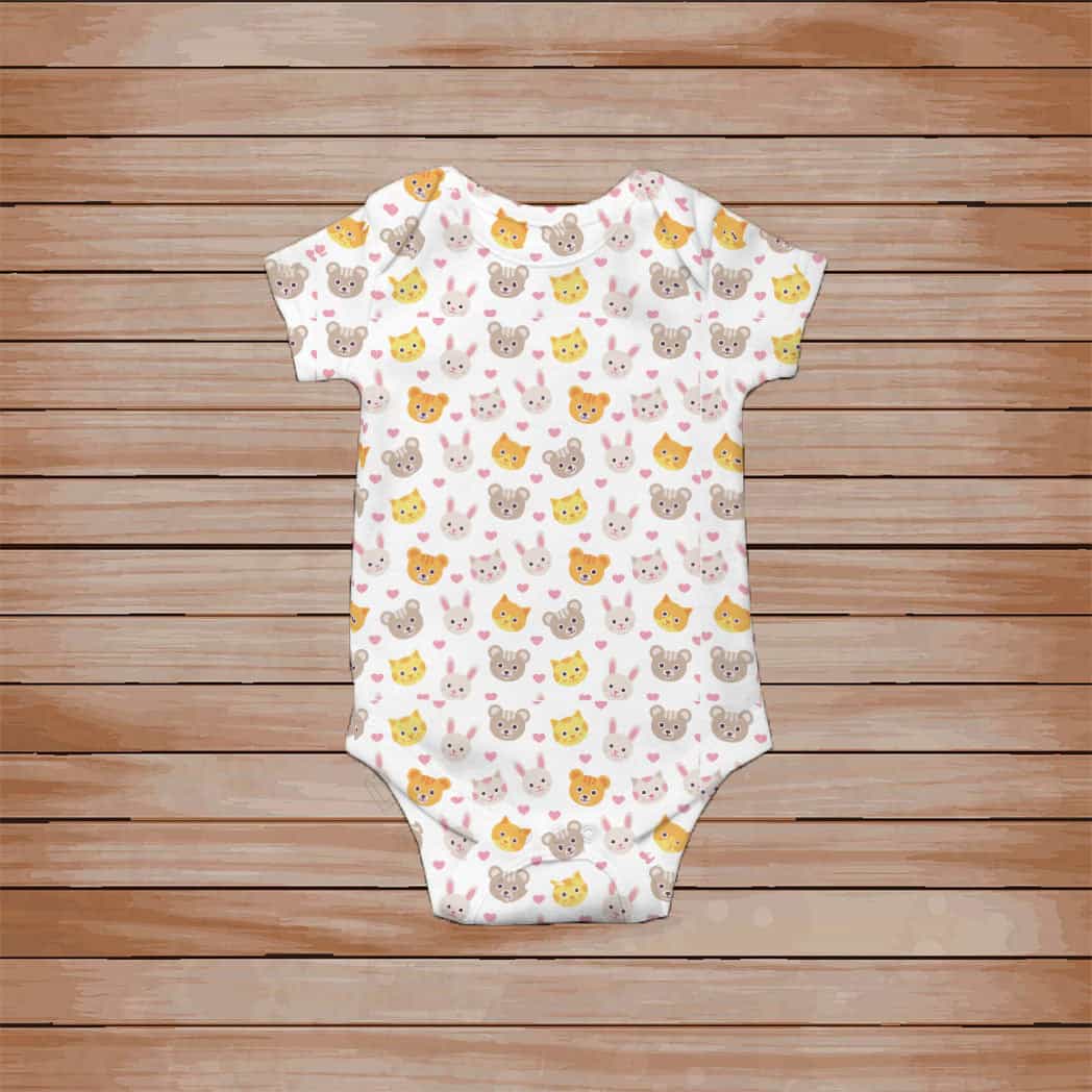 Body para bebe (mameluco) estampado con Osito Gato