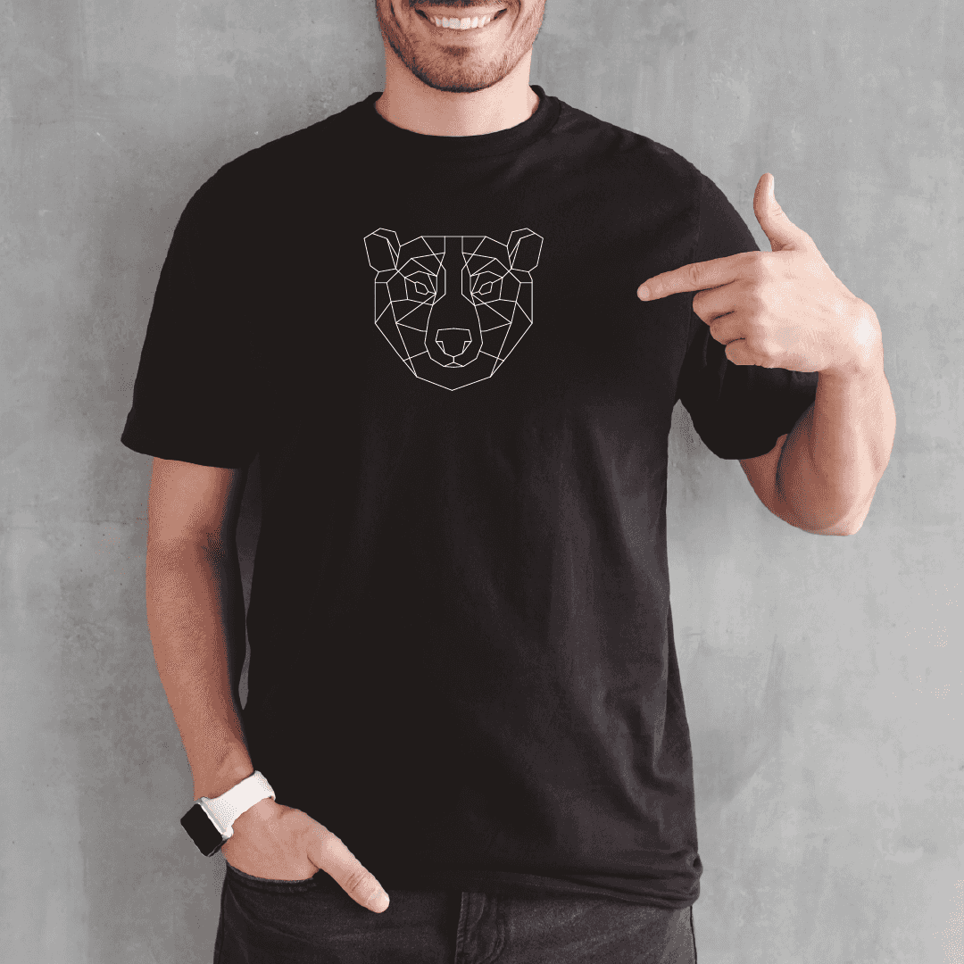 Camisa estampada para hombre  tipo T-shirt Oso Pardo Geométrico