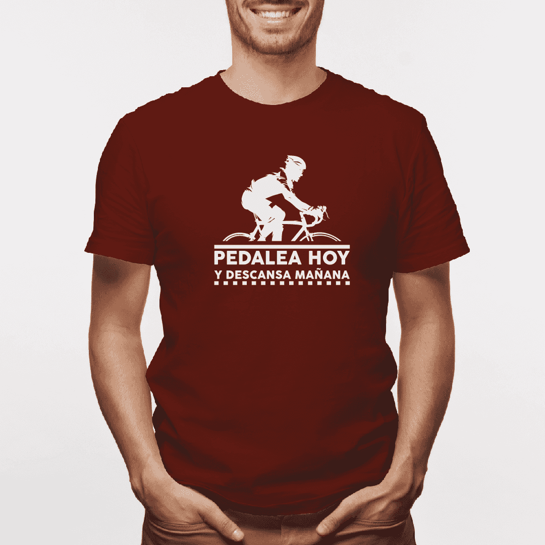 Camiseta estampada  tipo T-shirt PEDALEA HOY Y DESCANSA MAÑANA (CICLISTAS) (HOMBRE)