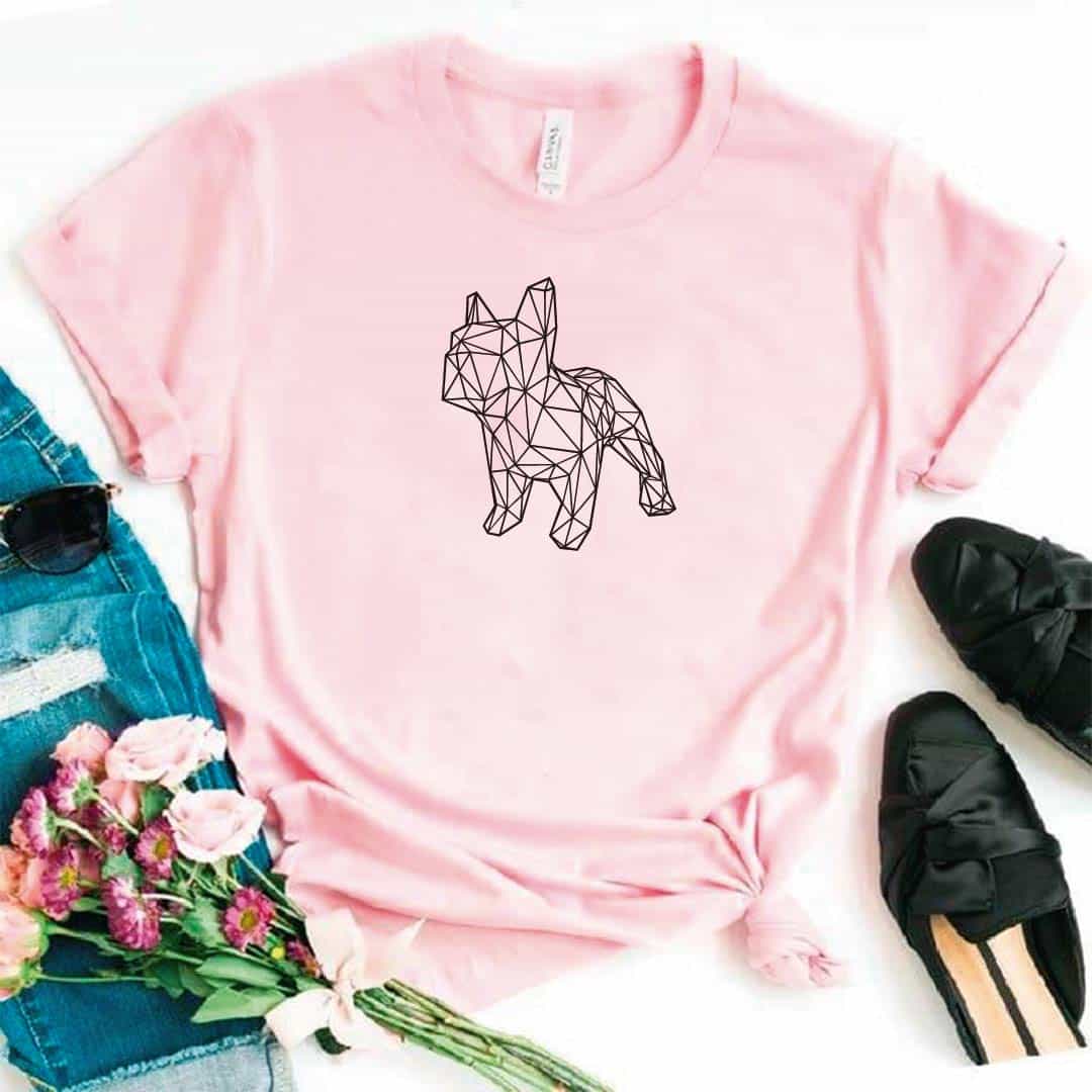 Camiseta estampada tipo T-shirt BOSTON TERRIER (GEOMÉTRICO)