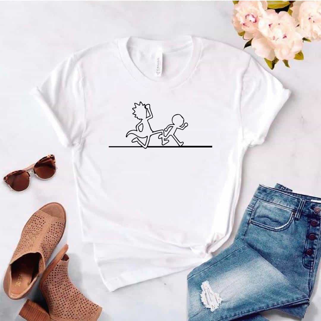 Camisa estampada  tipo T-shirt  Rick and morty