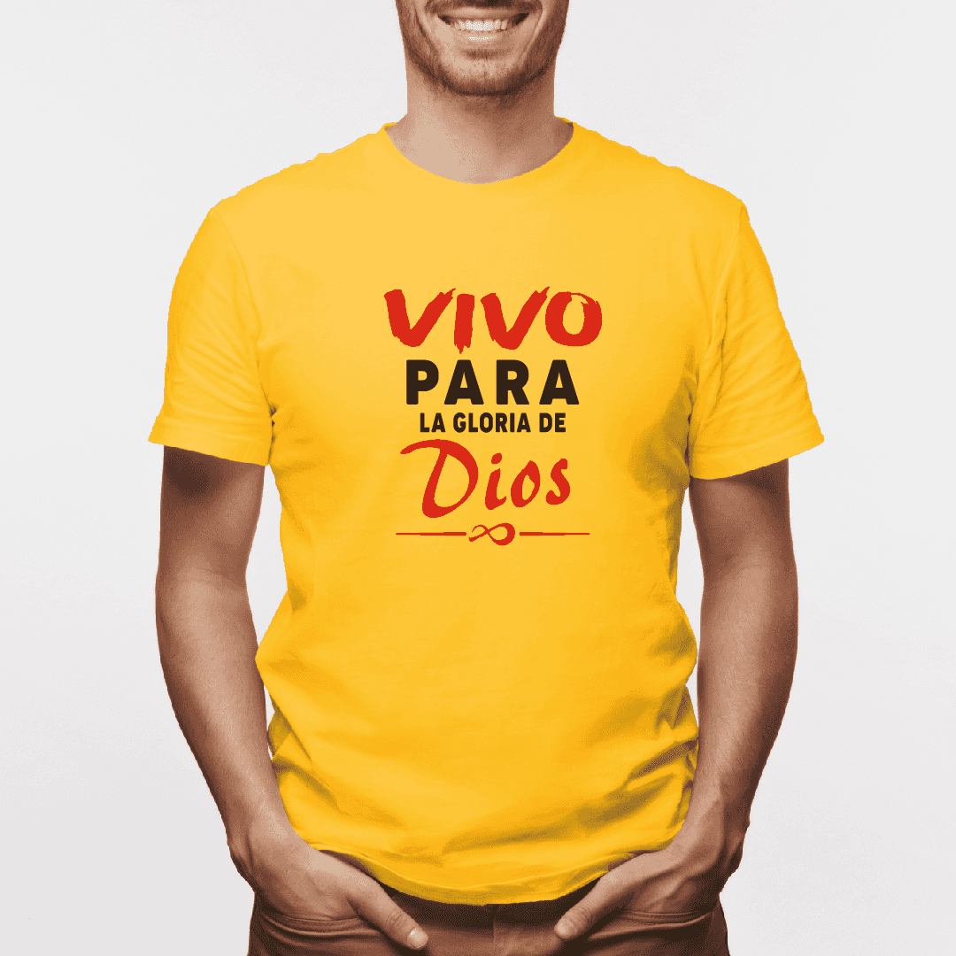 Camiseta estampada tipo T-shirt VIVO PARA LA GLORIA DE DIOS (CRISTIANOS) (HOMBRE)