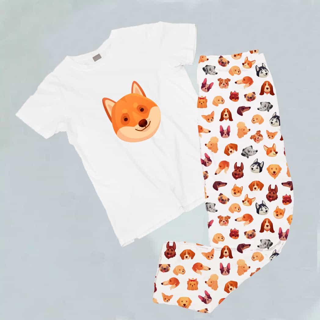 Pijama estampada de pantalón Largo Akita Inu (Perros)