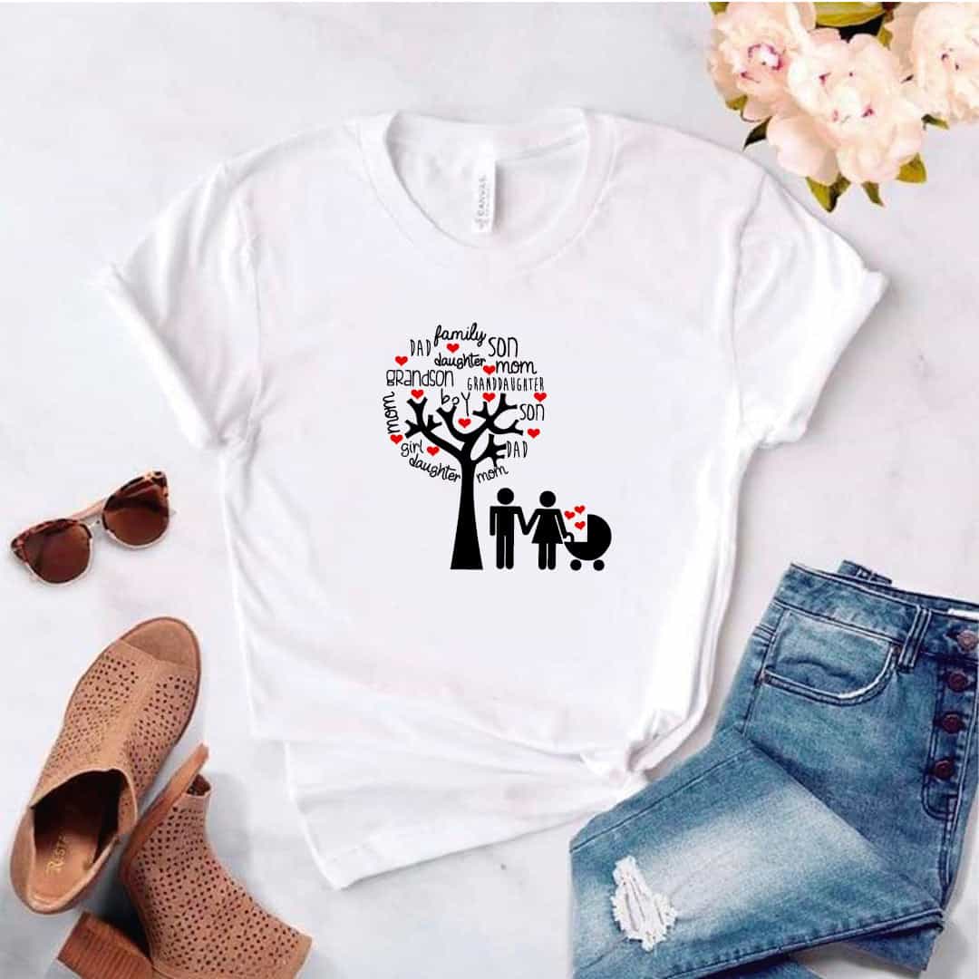 Camisa estampada tipo T- shirt Arbol Familiar