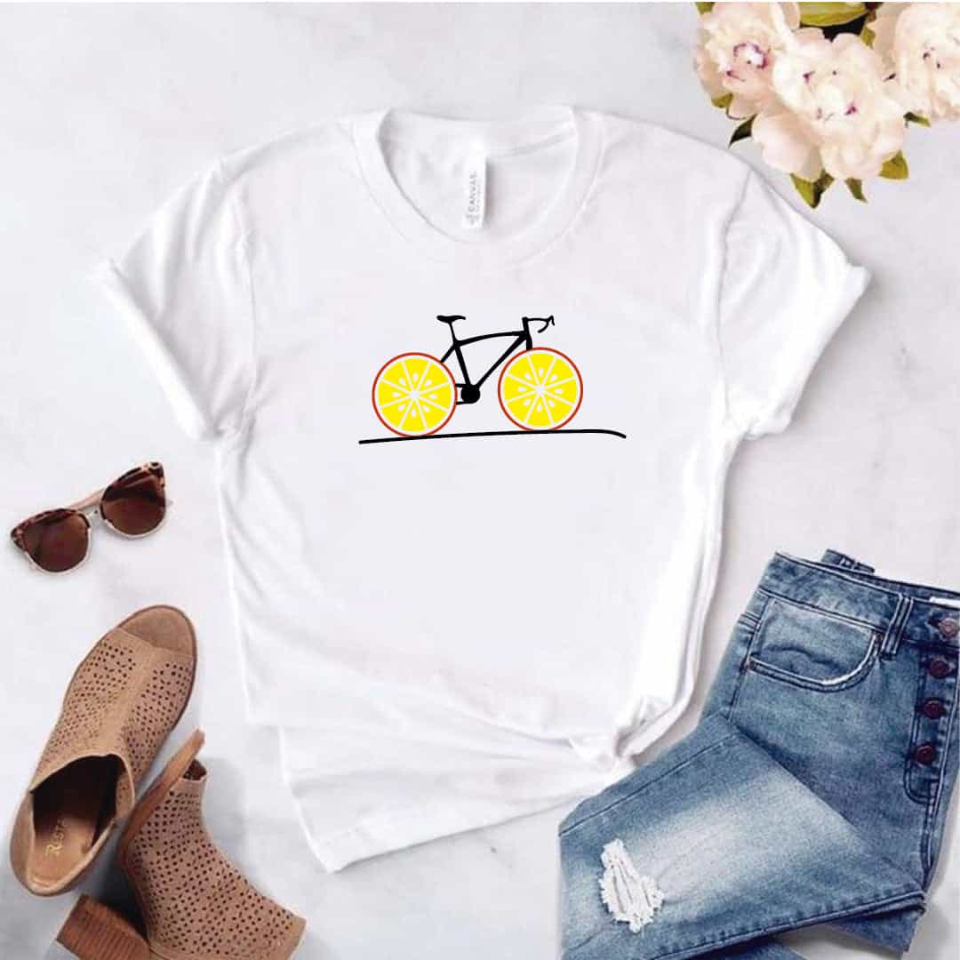 Camisa estampada  tipo T-shirt BICICLETA NARANJA