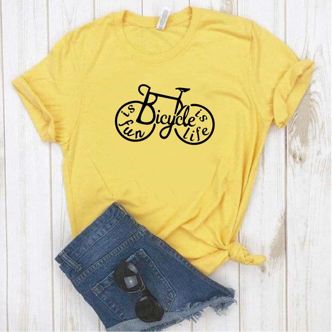 Camisa estampada  tipo T-shirt BYCLICLE IS LIFE IS FUN