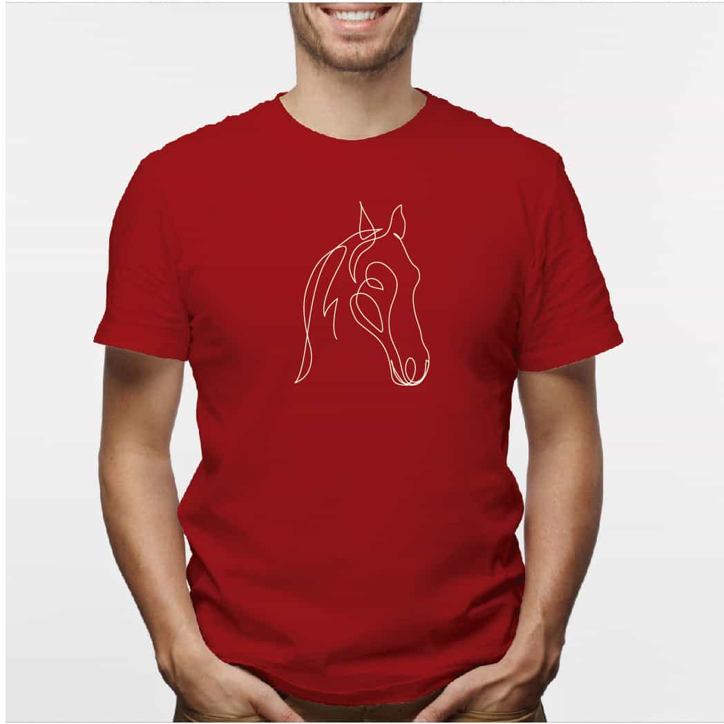 Camisa estampada para hombre  tipo T-shirt Caballo Delineado