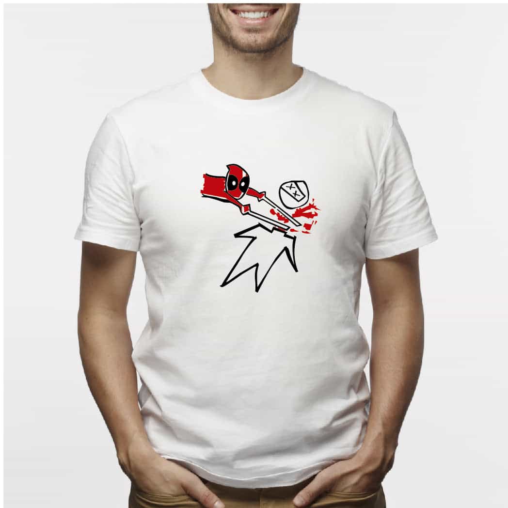 Camisa estampada para hombre  tipo T-shirt DEADPOOL DIBUJO