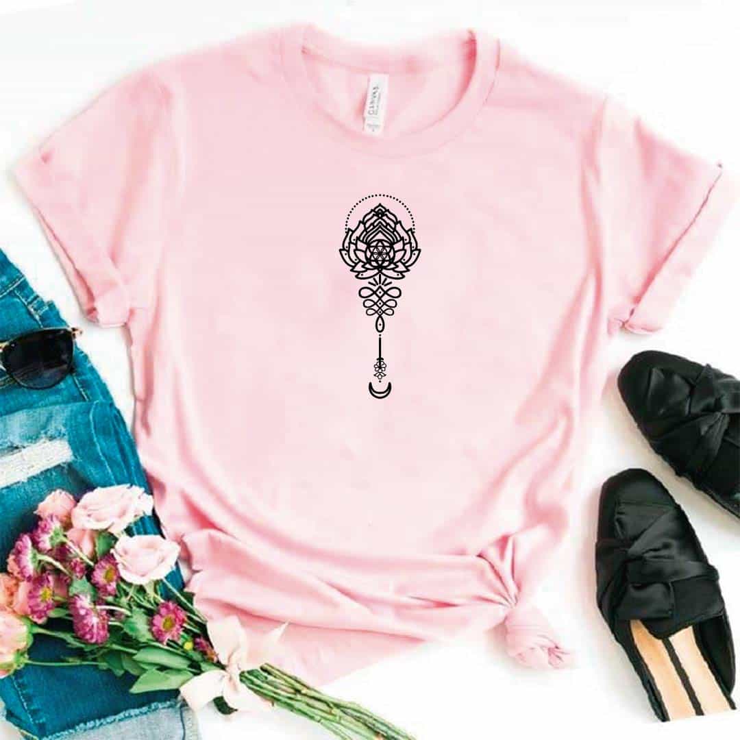 Camisa estampada tipo T- shirt FLOR DE LOTO (colgante)
