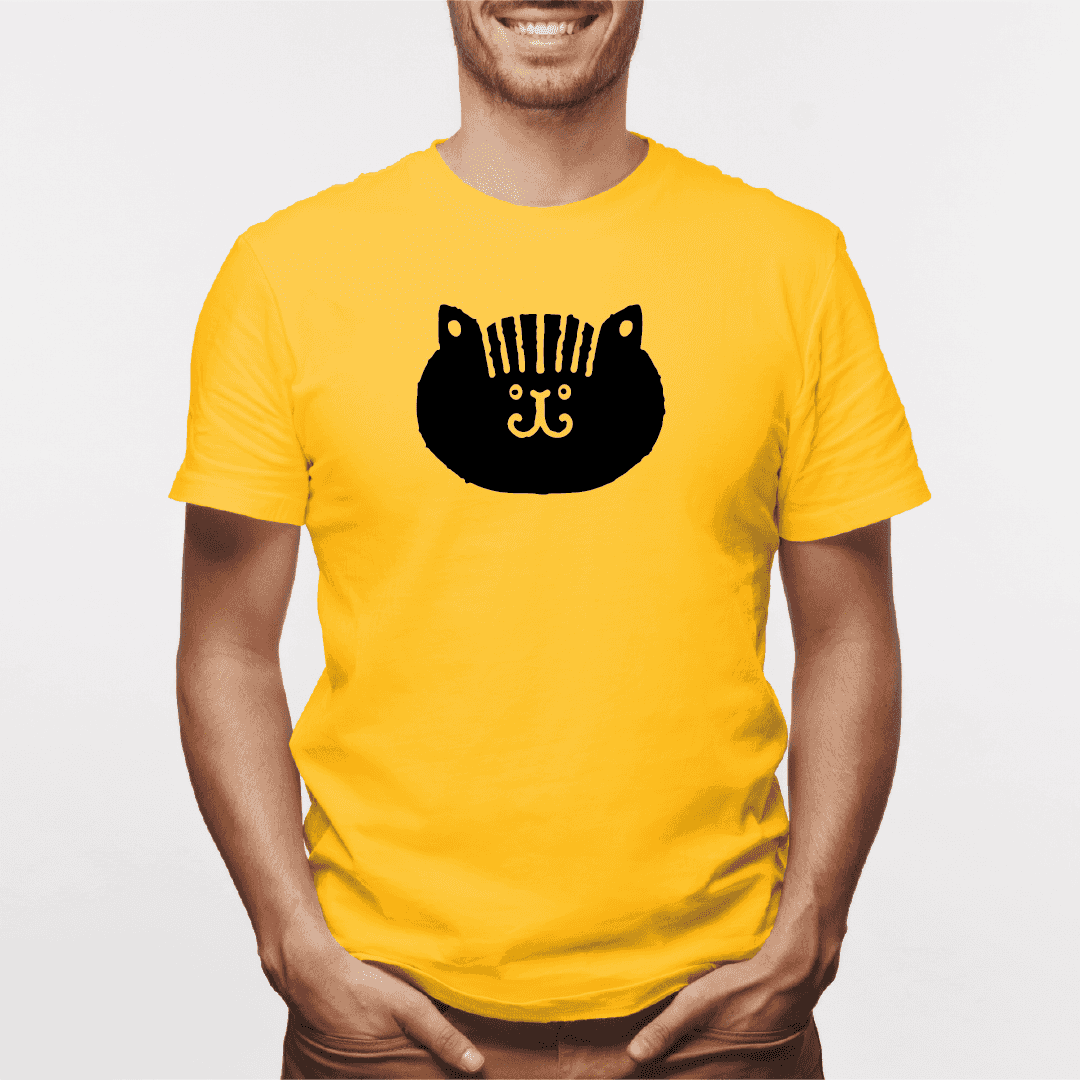 Camisa estampada para hombre  tipo T-shirt Gato cara Redonda Gordito
