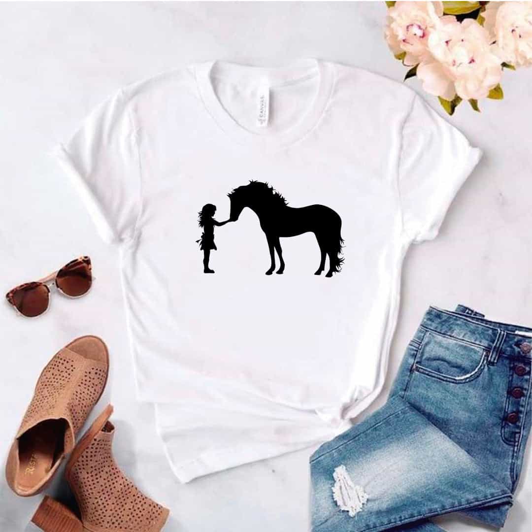 Camisa estampada tipo T- shirt Niña Caballo