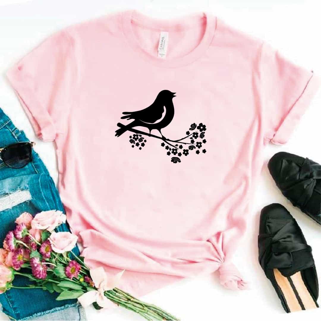 Camisa estampada tipo T- shirt Pajarito en rama 2