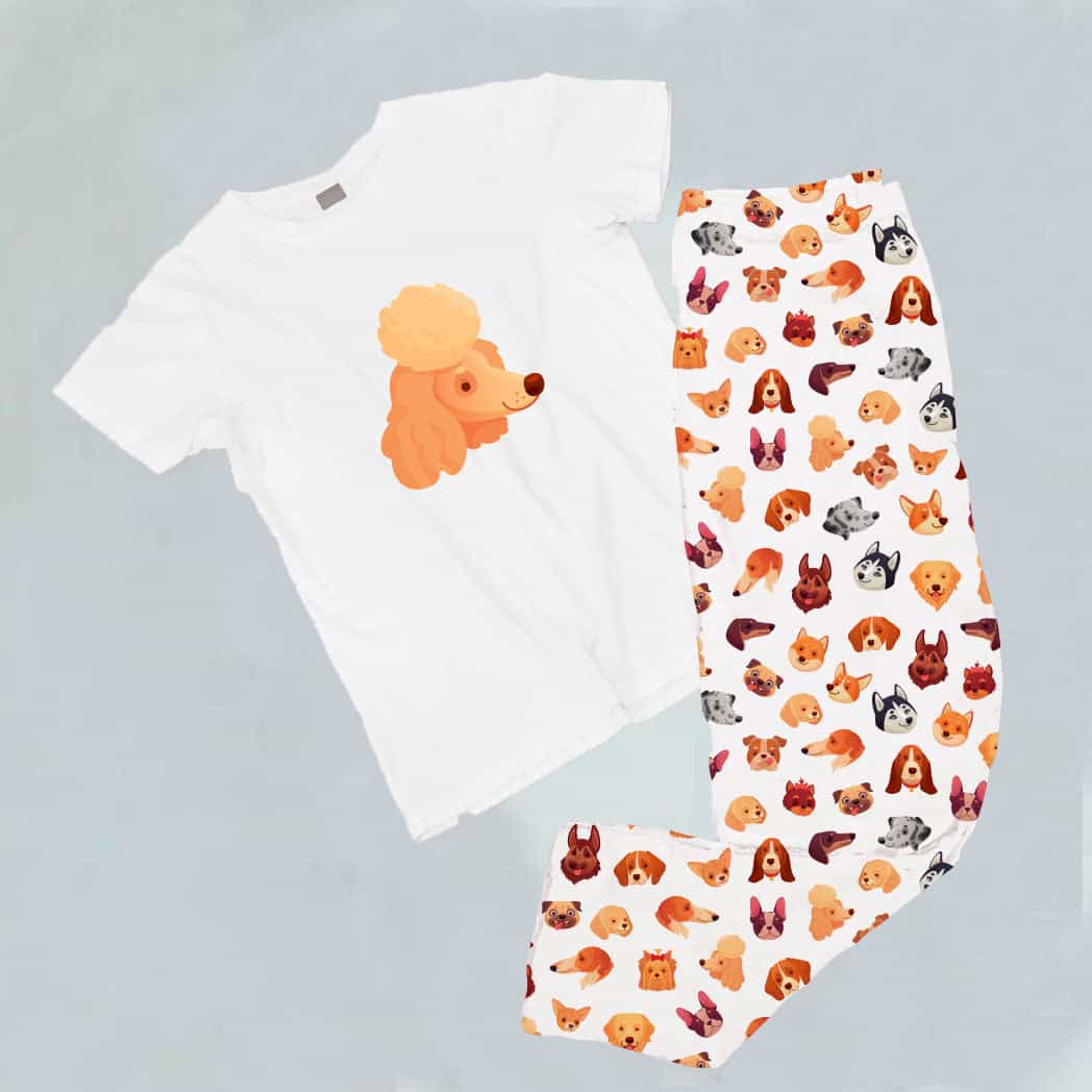 Pijama estampada de pantalón Largo Poodle (Perros)